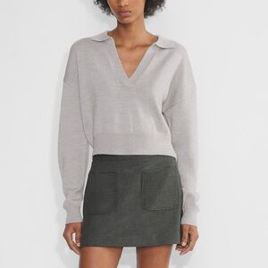 Wilfred Gray V-Neck Sweater Classic Knit